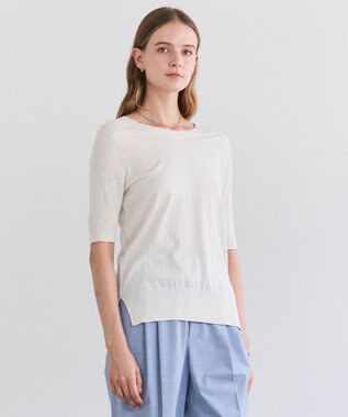 BEIGE， JULIE / コットンシルク 2WAY半袖ニット