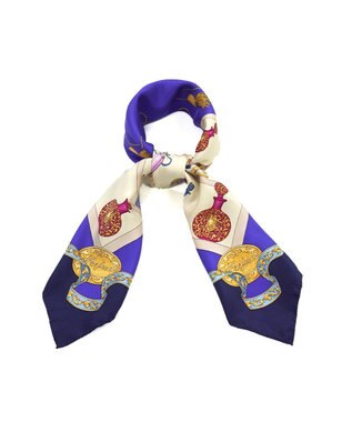 Marca 【伝統横濱スカーフ】香水瓶   大判 シルクツイル スカーフ ブルー