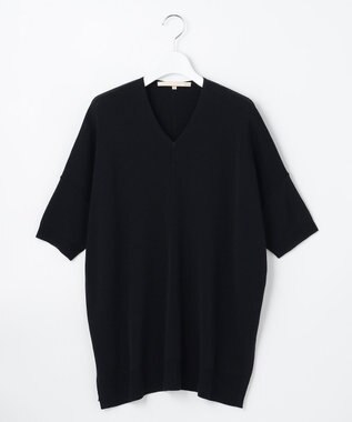 自由区 【新型登場！/WEB限定カラー有】ハイツイストコットンアセテート ニット5分袖 ネイビー系