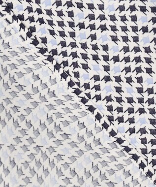 23区 【洗える】ライトバックサテンアムンゼン ハウンドトゥース プリント ブラウス アイボリー系