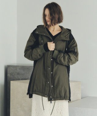 YECCA VECCA パディングフーディーコート Khaki