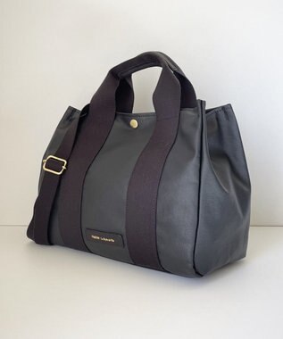 Hekhèr Le Style de Vie 新色追加【日本製 / 2WAY】PUコートコットンキャンバス トートバッグ medium ブラック
