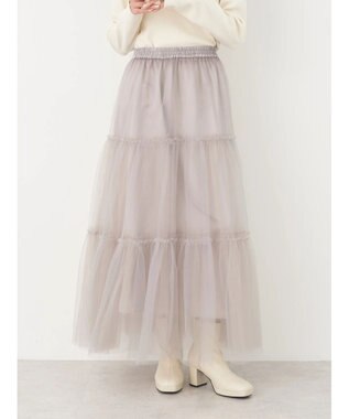 earth music&ecology マルチｗａｙチュールスカート Light Gray