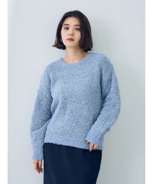 YECCA VECCA レースアップリボンヤーンニット Blue