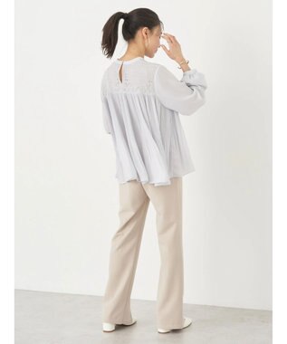 earth music&ecology レースプリーツブラウス Sax