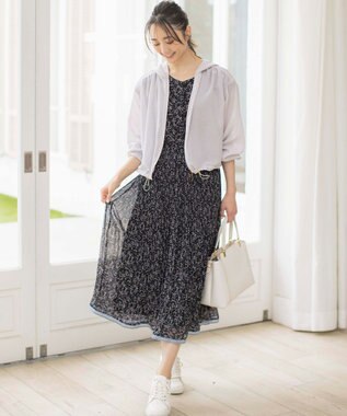 ANY SIS 【接触冷感】シアー パーカー ライトグレー