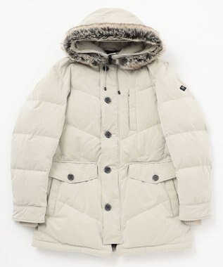 JOSEPH ABBOUD MOUNTAIN  【サスティナブル/ECO撥水/ECOファー/9ポケット/男女兼用】Pe/Nyピーチ ダウンコート アイボリー系
