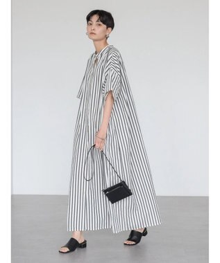 AMERICAN HOLIC イージーケア＋接触冷感丈違い強撚ワッシャーワンピース Stripe Black