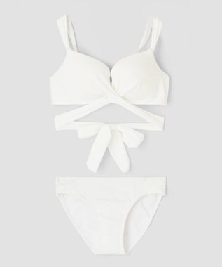San-ai Resort（三愛水着楽園） WEB限定商品ノンワイヤーなのにぷっくり美胸を作るダブルアップクロスビキニ M1 M2 L1 San-ai Resort（サンアイリゾート） ホワイト