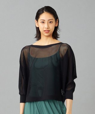 Chacott 【ノーソーイングニット】7分袖メッシュニットTシャツ