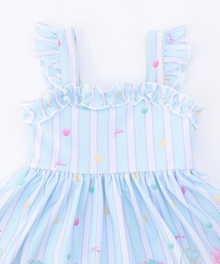 ANY KIDS 【UVカット】フリルワンピース水着 サックスブルー×アイス