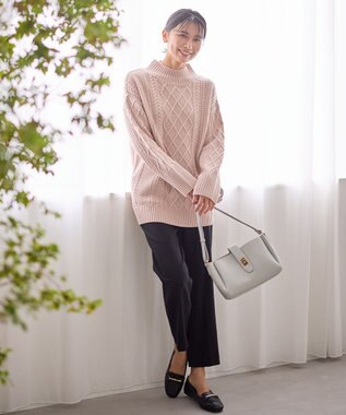 ANY 【ウエストゴム】裏起毛ハイストレッチパンツ ブラック