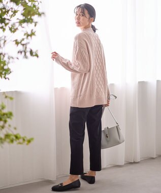 ANY L 【ウエストゴム】裏起毛ハイストレッチパンツ ブラック