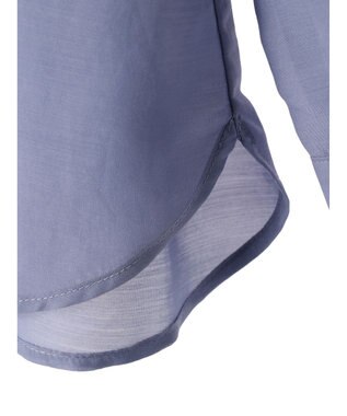 earth music&ecology シアーギャザーネックブラウス Deep Blue