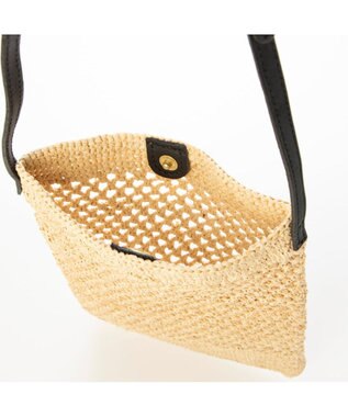 UNBILLION ペルケ perche / マダガスカルラフィア×姫路レザーミニショルダー ブラック