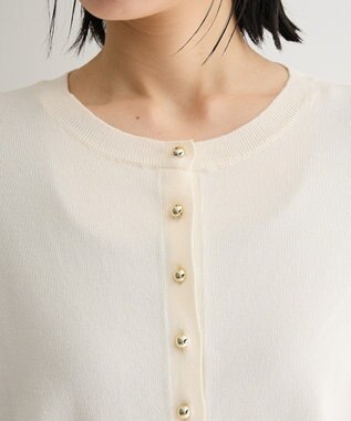 Green Parks 金釦コンパクトニットカーディガン White