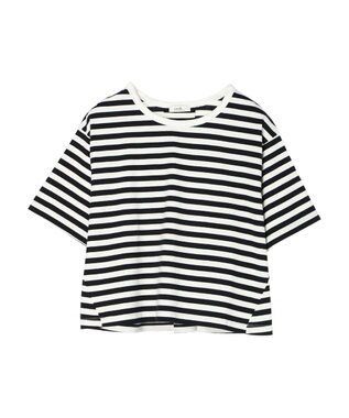 earth music&ecology バックタッククロップドＴ Border