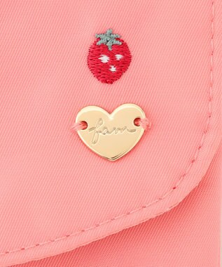 ANY KIDS 総柄刺繍 移動ポケット ピンク（イチゴ×サクランボ）