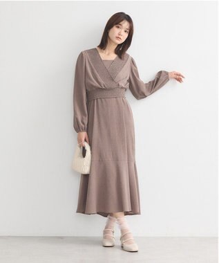 earth music&ecology ＳＥＴ２点カシュクールプルオーバー＋キャミワンピース Mocha