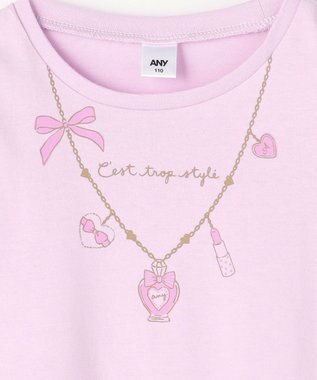 ANY KIDS 【WEB限定】7days プリント 長袖Tシャツ ラベンダー×ネックレス