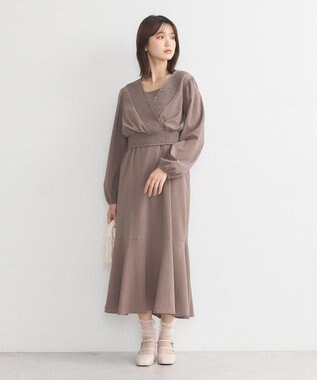 earth music&ecology ＳＥＴ２点カシュクールプルオーバー＋キャミワンピース Mocha