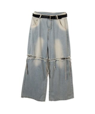 WEGO スリットダメージルーズデニム デニム