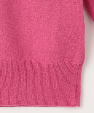自由区 【洗える】ソフトウールハイゲージパフスリーブハイネック ニット ピンク系