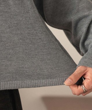 WEGO リングドットヘンリーネックプルオーバー グレー