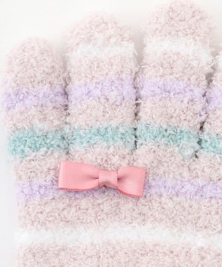 ANY KIDS マルチボーダー マシュマロ 手袋 ピンク系