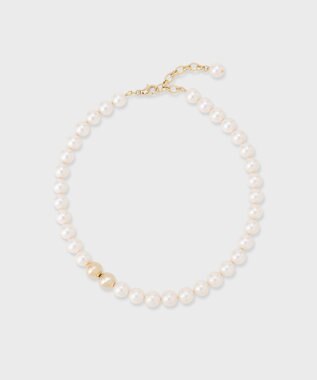 GRACE CONTINENTAL パールメタルビーズネックレス ゴールド