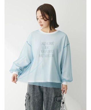 Green Parks チュールドッキングロゴプルオーバー Sax