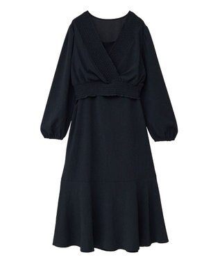 earth music&ecology ＳＥＴ２点カシュクールプルオーバー＋キャミワンピース Black