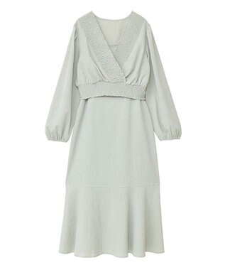 earth music&ecology ＳＥＴ２点カシュクールプルオーバー＋キャミワンピース Light Green