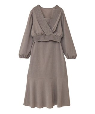 earth music&ecology ＳＥＴ２点カシュクールプルオーバー＋キャミワンピース Mocha