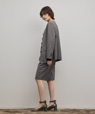 GRACE CONTINENTAL デザインフロントジャケット グレンチェック