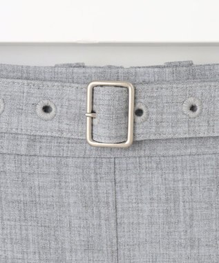 23区GOLF 【WOMEN】ベルト付き プリーツスカート ライトグレー系