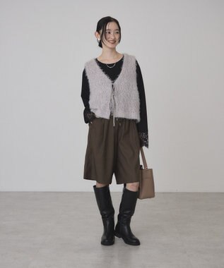 AMERICAN HOLIC リボンシャギーベスト Gray