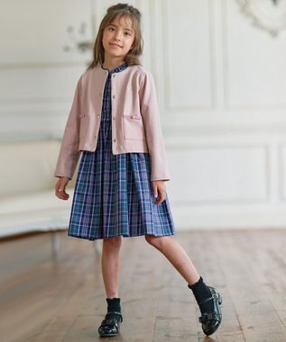 組曲 KIDS 【150-160㎝】スナップボタン カーディガン ピンク系