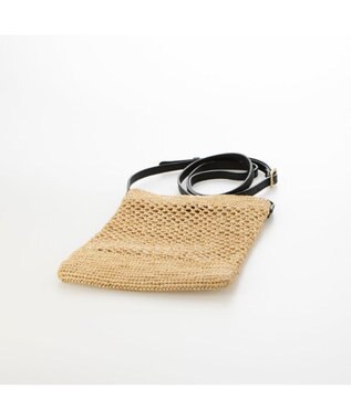 UNBILLION ペルケ perche / マダガスカルラフィア×姫路レザーミニショルダー ブラック