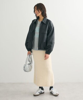 Green Parks ロゴラメニットプルオーバー Gray