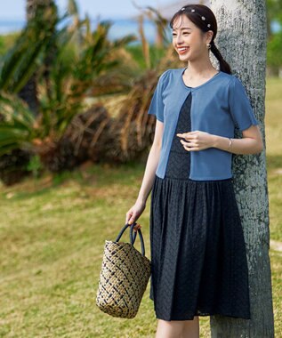 Tiaclasse シーグラスチェックバッグ ベージュ