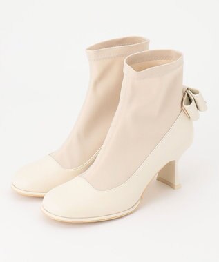 TOCCA BACK RIBBON SHORTBOOTS ショートブーツ アイボリー系