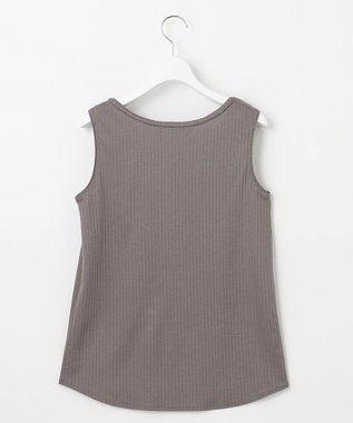 J.PRESS LADIES コットンリブ ノースリーブ カットソー ブラウン系