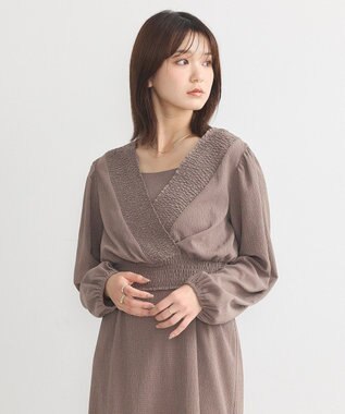 earth music&ecology ＳＥＴ２点カシュクールプルオーバー＋キャミワンピース Mocha