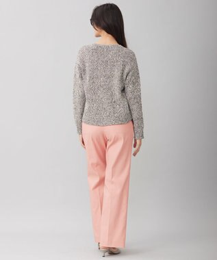 自由区 【洗える】カラーミックスリネン ニット カーキ