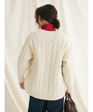 CRAFT STANDARD BOUTIQUE リサイクルポリエステルケーブルカーディガン Ivory