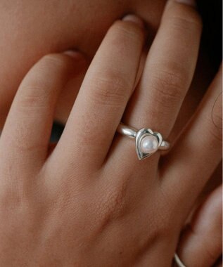 yoaa シルバー925 ハートピンクアコヤパールリング シルバー925