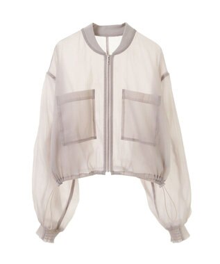 earth music&ecology シアーシャツブルゾン Gray Beige