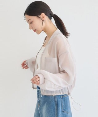 earth music&ecology シアーシャツブルゾン Gray Beige