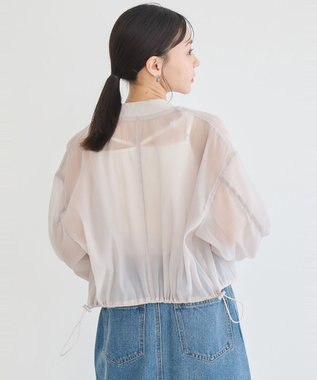 earth music&ecology シアーシャツブルゾン Gray Beige